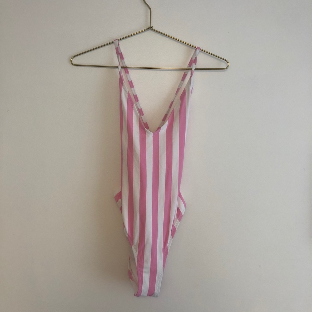Striped One Piece Bathingsuit